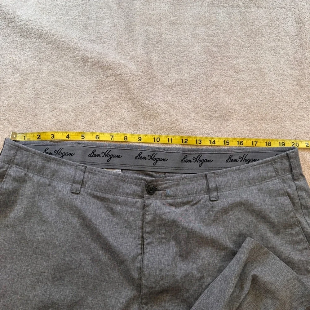 Ben Hogan Golf Shorts Mens Gray Heather Performance Stretch‎ Flat Front Sz 42